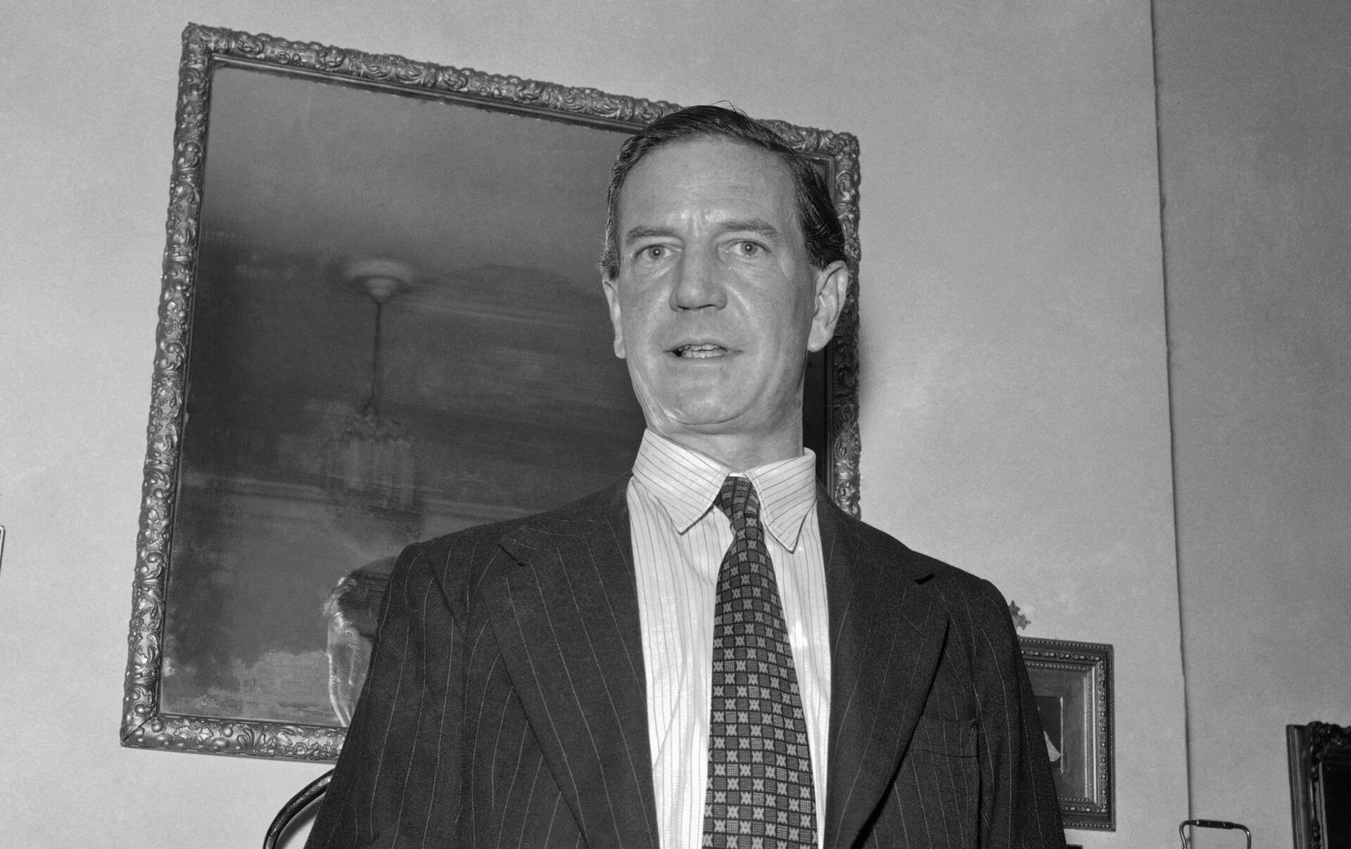 Portrait photograph of Soviet double agent Kim Philby, taken in 1955.