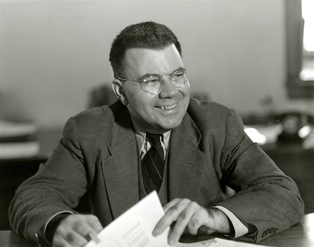 Black-and-white portrait photograph of physicist Edward U. Condon