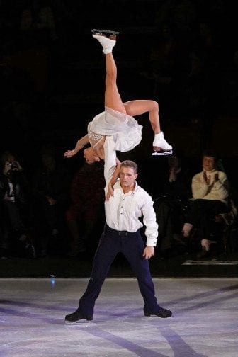 Canadian pair skaters Jamie Salé and David Pelletier performing together on the ice during the 2009 Stars on Ice tour in Halifax.