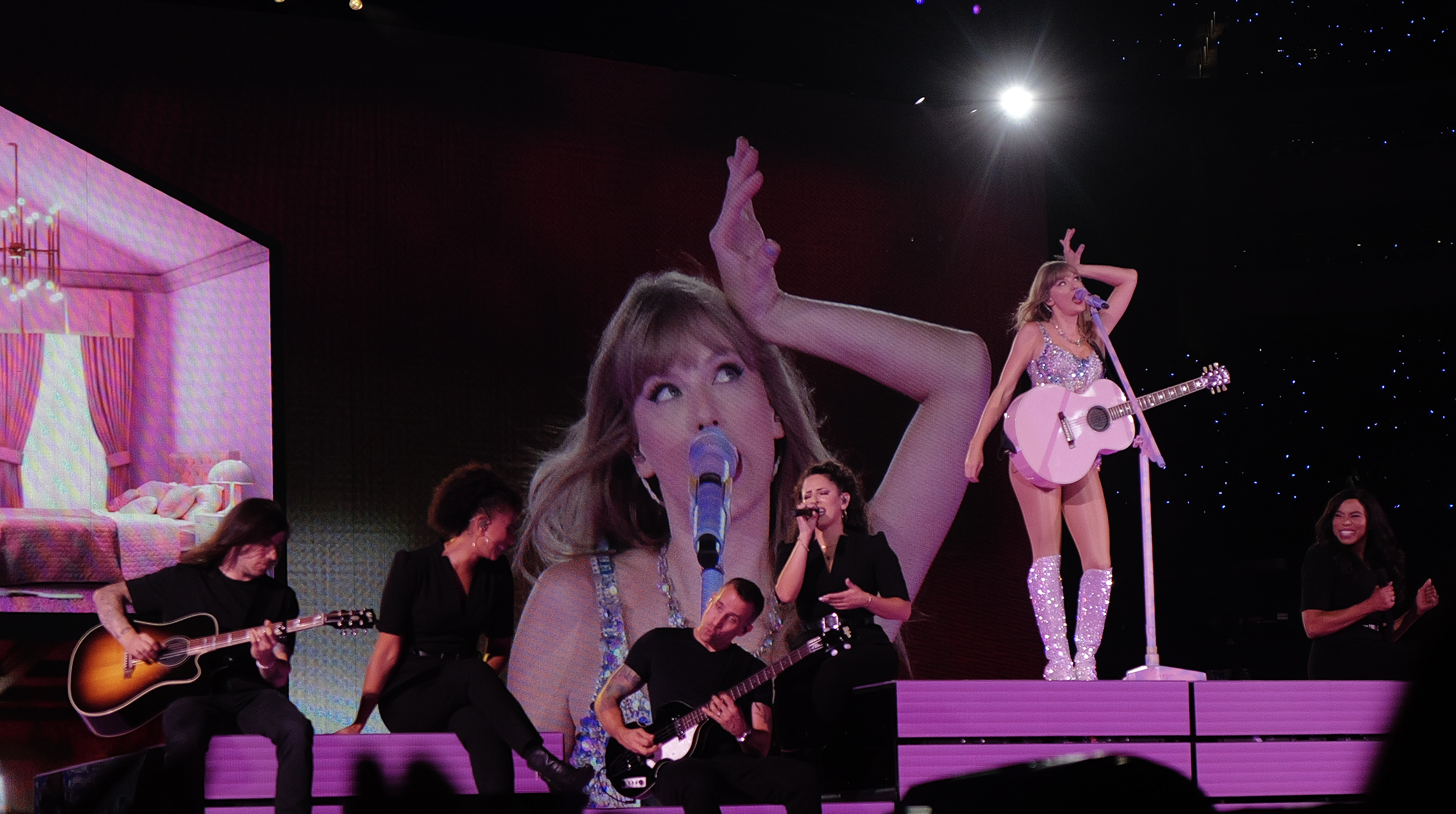 Taylor Swift performing live on the Eras Tour